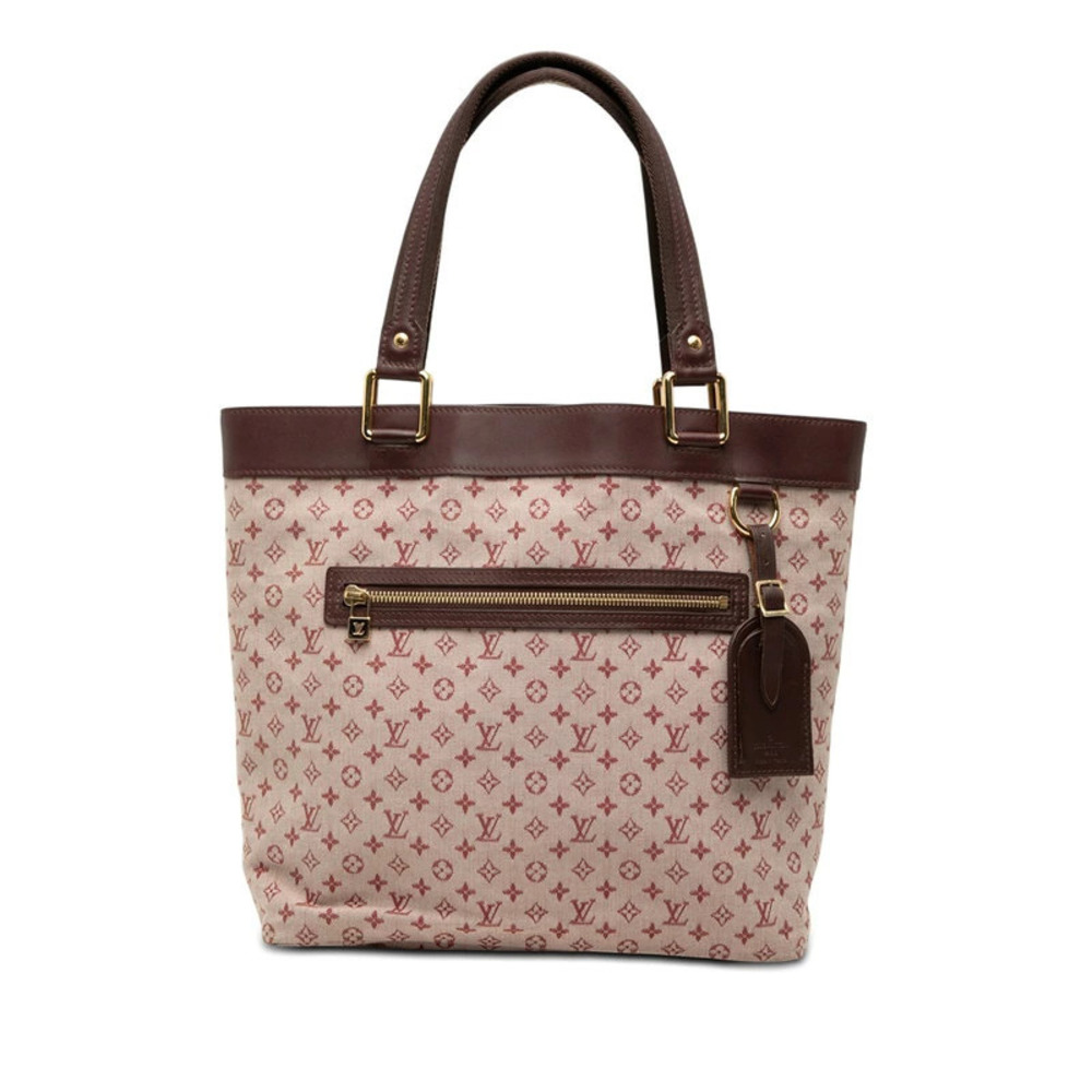 Louis Vuitton Monogram Lucille Tote Bag Handbag Cerise Red Canvas Leather